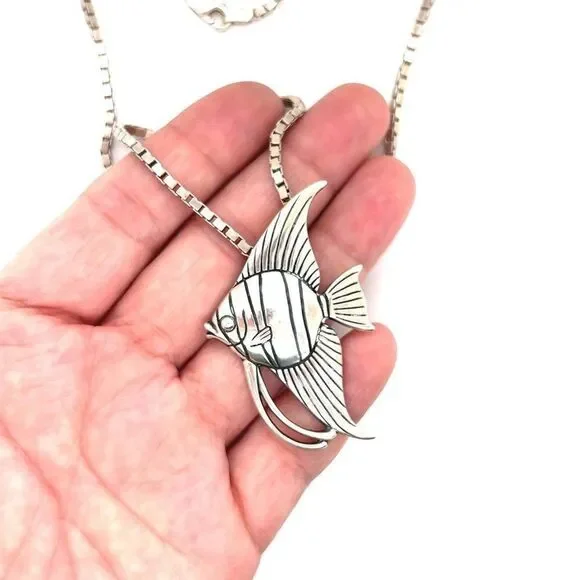 James Avery 925 Angel Fish Pendant/Brooch on 925 Chain